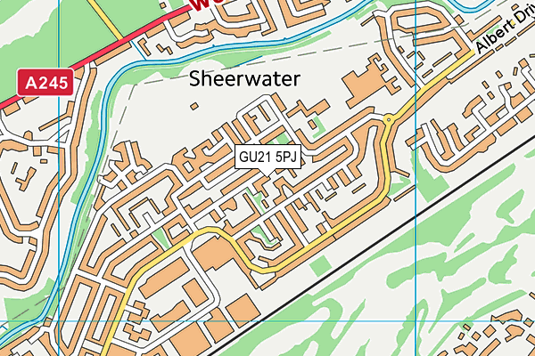 GU21 5PJ map - OS VectorMap District (Ordnance Survey)