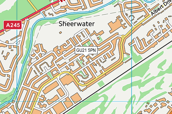 GU21 5PN map - OS VectorMap District (Ordnance Survey)