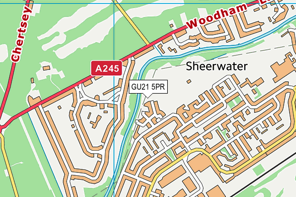 GU21 5PR map - OS VectorMap District (Ordnance Survey)