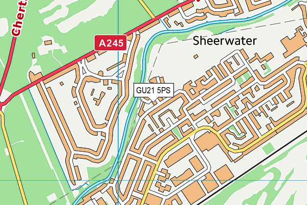 GU21 5PS map - OS VectorMap District (Ordnance Survey)