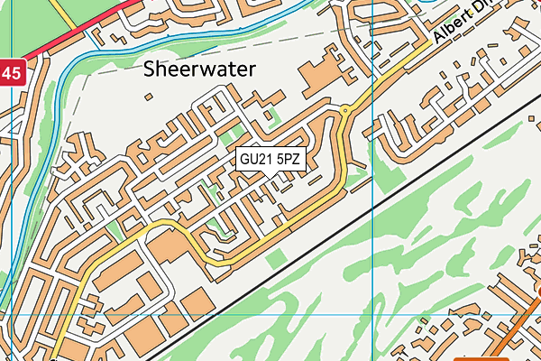 GU21 5PZ map - OS VectorMap District (Ordnance Survey)