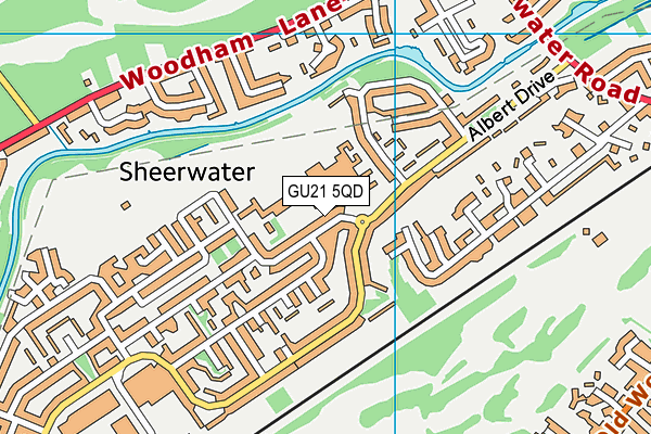 GU21 5QD map - OS VectorMap District (Ordnance Survey)