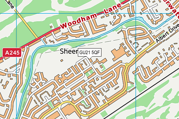 GU21 5QF map - OS VectorMap District (Ordnance Survey)