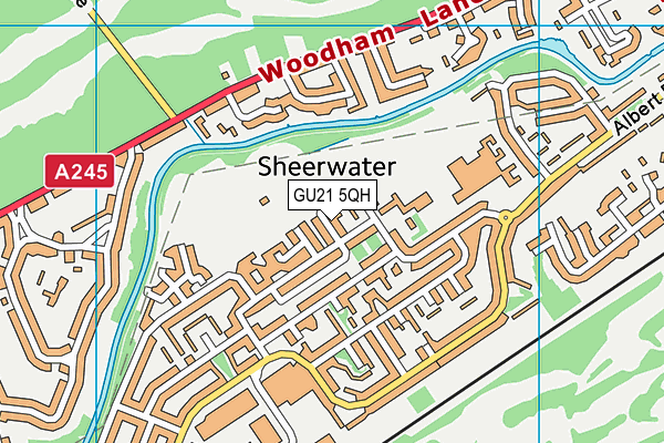 GU21 5QH map - OS VectorMap District (Ordnance Survey)