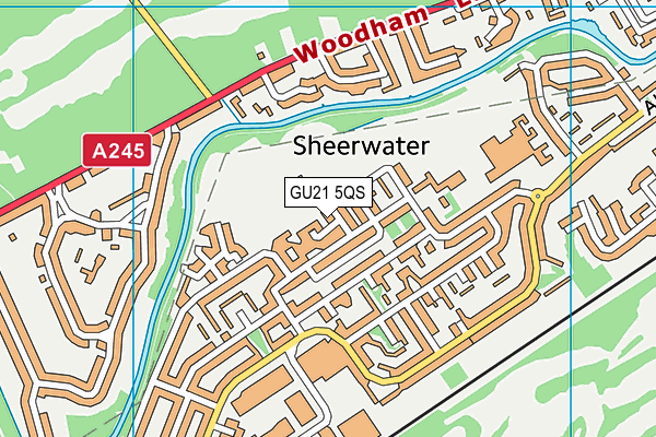 Sheerwater Recreation Ground map (GU21 5QS) - OS VectorMap District (Ordnance Survey)