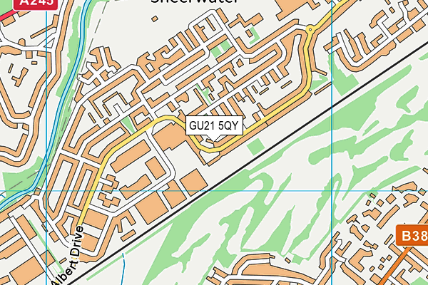 GU21 5QY map - OS VectorMap District (Ordnance Survey)