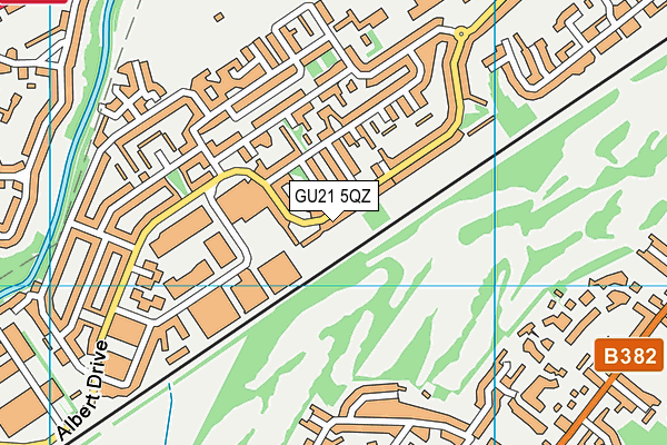 GU21 5QZ map - OS VectorMap District (Ordnance Survey)