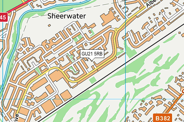 GU21 5RB map - OS VectorMap District (Ordnance Survey)