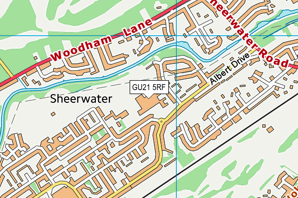 Eastwood Leisure Centre map (GU21 5RF) - OS VectorMap District (Ordnance Survey)