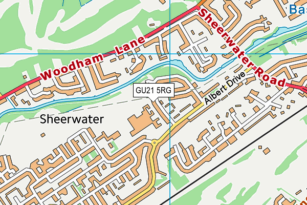 GU21 5RG map - OS VectorMap District (Ordnance Survey)