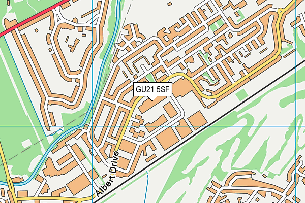 GU21 5SF map - OS VectorMap District (Ordnance Survey)