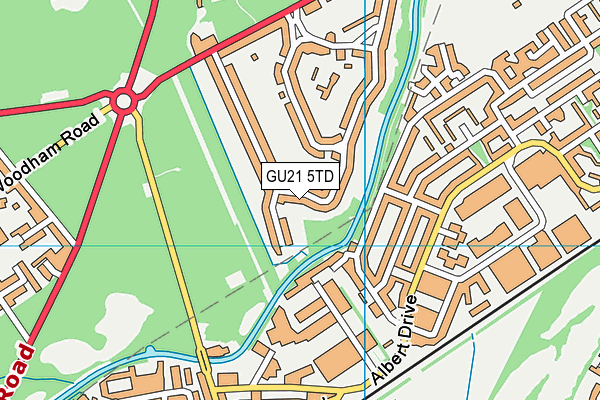 GU21 5TD map - OS VectorMap District (Ordnance Survey)