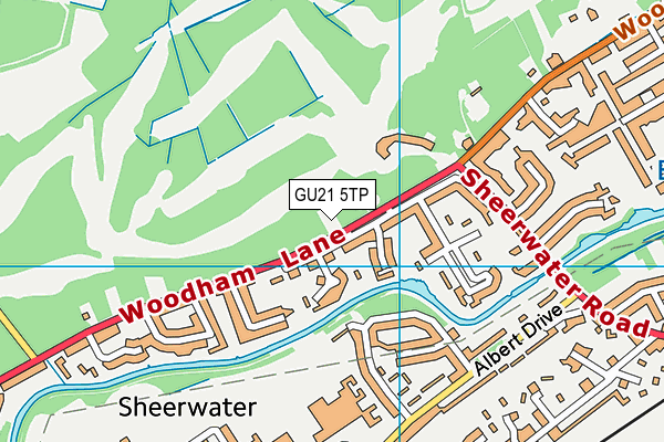 GU21 5TP map - OS VectorMap District (Ordnance Survey)