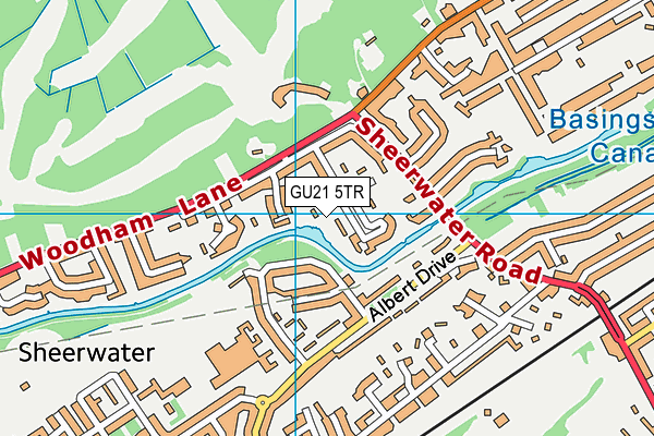 GU21 5TR map - OS VectorMap District (Ordnance Survey)