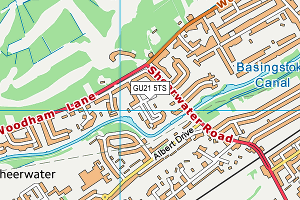 GU21 5TS map - OS VectorMap District (Ordnance Survey)