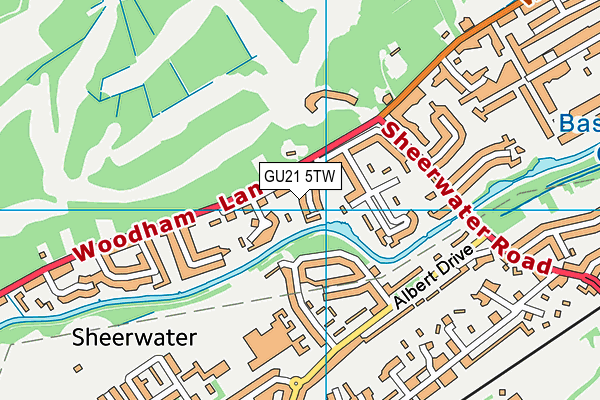 GU21 5TW map - OS VectorMap District (Ordnance Survey)