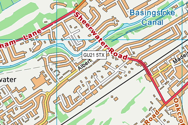 GU21 5TX map - OS VectorMap District (Ordnance Survey)