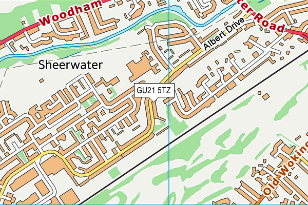 GU21 5TZ map - OS VectorMap District (Ordnance Survey)
