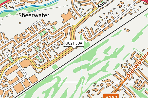GU21 5UA map - OS VectorMap District (Ordnance Survey)
