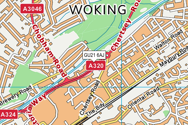 GU21 6AJ map - OS VectorMap District (Ordnance Survey)