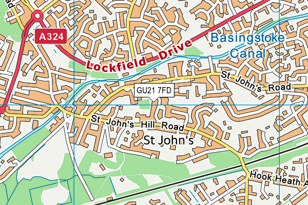 GU21 7FD map - OS VectorMap District (Ordnance Survey)