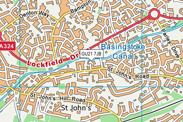 GU21 7JB map - OS VectorMap District (Ordnance Survey)