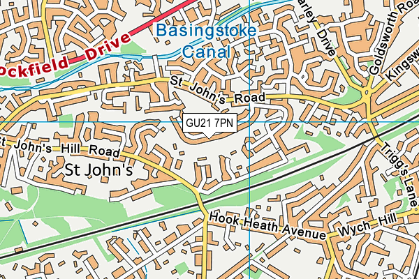 GU21 7PN map - OS VectorMap District (Ordnance Survey)