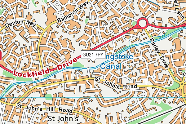 GU21 7PY map - OS VectorMap District (Ordnance Survey)