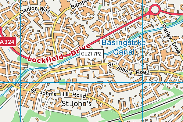 GU21 7PZ map - OS VectorMap District (Ordnance Survey)