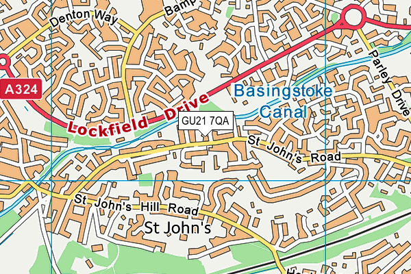 GU21 7QA map - OS VectorMap District (Ordnance Survey)