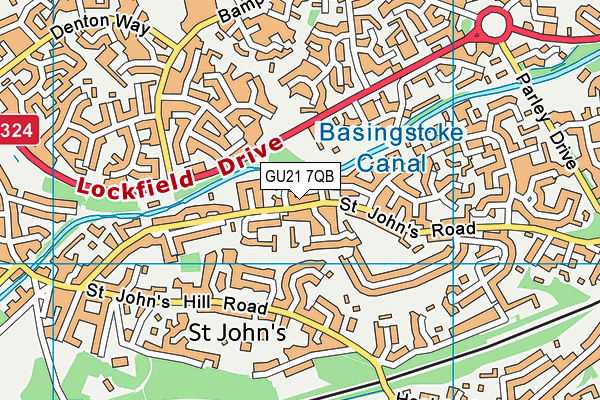 GU21 7QB map - OS VectorMap District (Ordnance Survey)