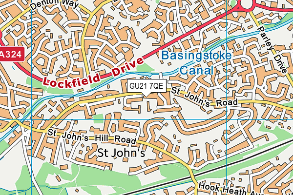 GU21 7QE map - OS VectorMap District (Ordnance Survey)