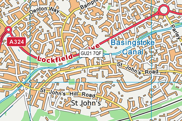 GU21 7QF map - OS VectorMap District (Ordnance Survey)