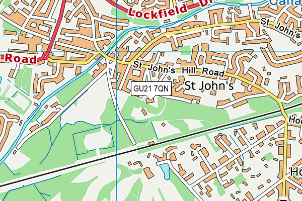 GU21 7QN map - OS VectorMap District (Ordnance Survey)