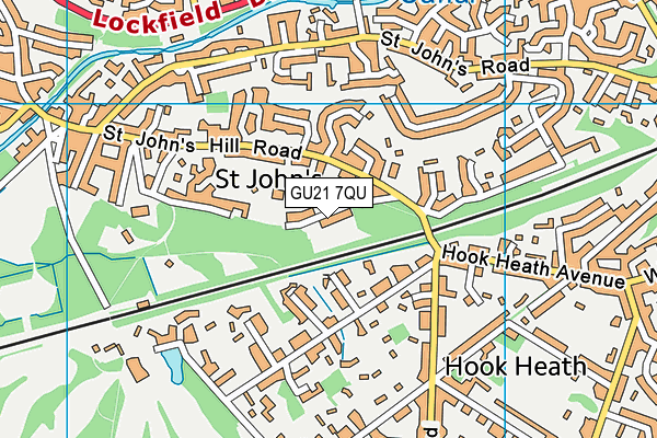 GU21 7QU map - OS VectorMap District (Ordnance Survey)