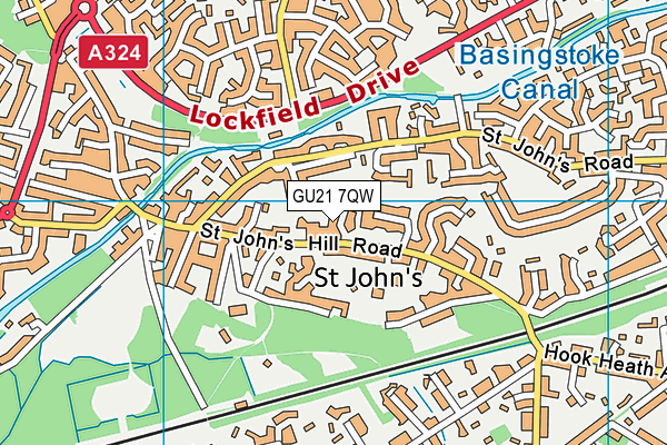 GU21 7QW map - OS VectorMap District (Ordnance Survey)