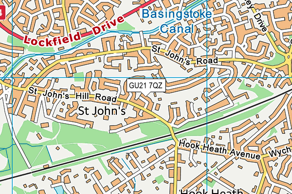 GU21 7QZ map - OS VectorMap District (Ordnance Survey)