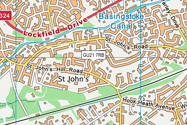 GU21 7RB map - OS VectorMap District (Ordnance Survey)