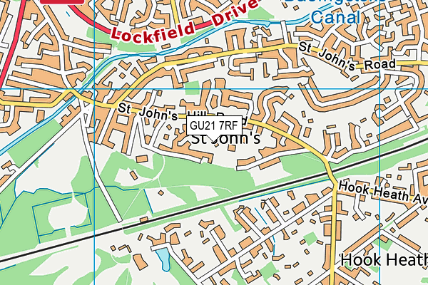 GU21 7RF map - OS VectorMap District (Ordnance Survey)