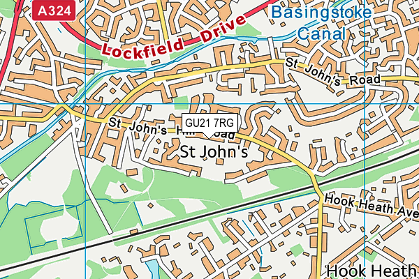 GU21 7RG map - OS VectorMap District (Ordnance Survey)