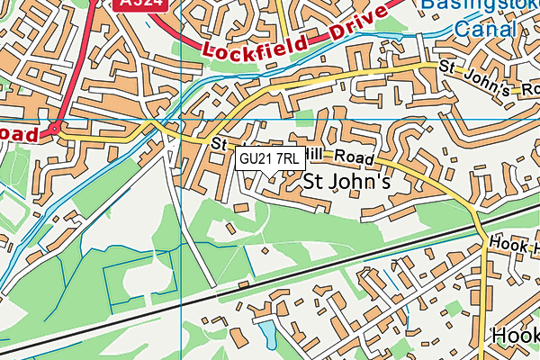 GU21 7RL map - OS VectorMap District (Ordnance Survey)