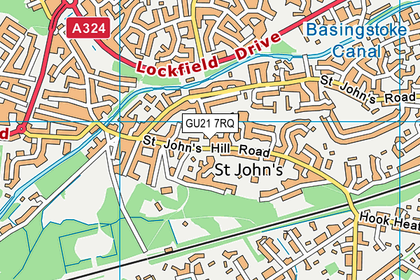 GU21 7RQ map - OS VectorMap District (Ordnance Survey)