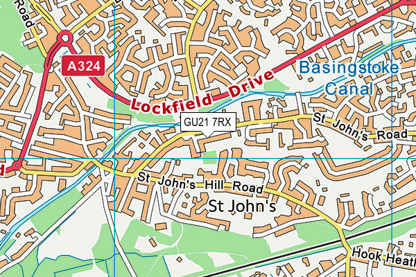 GU21 7RX map - OS VectorMap District (Ordnance Survey)