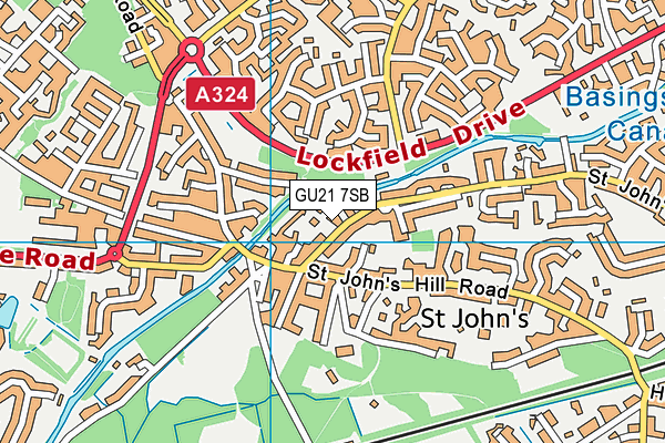 GU21 7SB map - OS VectorMap District (Ordnance Survey)