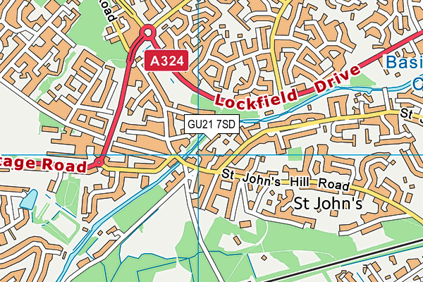 GU21 7SD map - OS VectorMap District (Ordnance Survey)