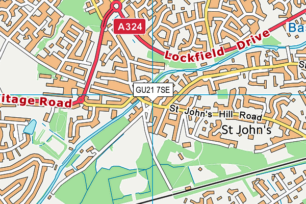 GU21 7SE map - OS VectorMap District (Ordnance Survey)