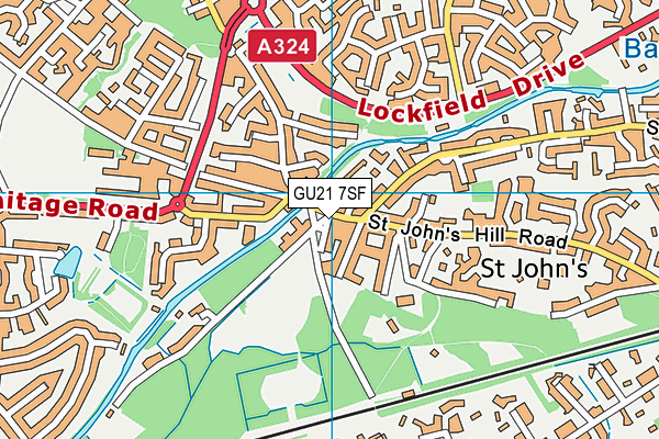 GU21 7SF map - OS VectorMap District (Ordnance Survey)