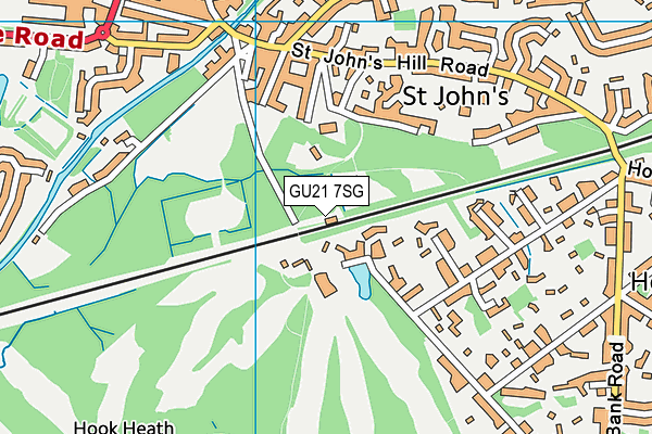 GU21 7SG map - OS VectorMap District (Ordnance Survey)