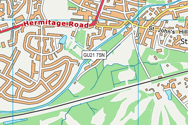 GU21 7SN map - OS VectorMap District (Ordnance Survey)