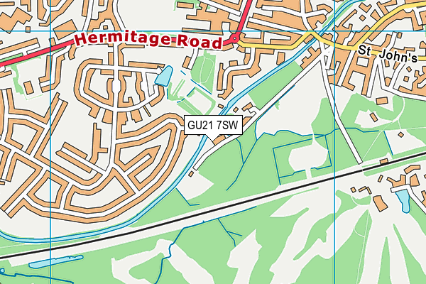GU21 7SW map - OS VectorMap District (Ordnance Survey)